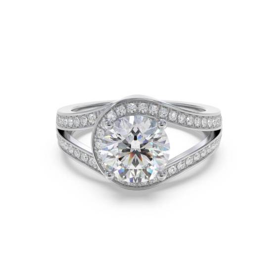 1.20ct I1/F Round Halo Ring