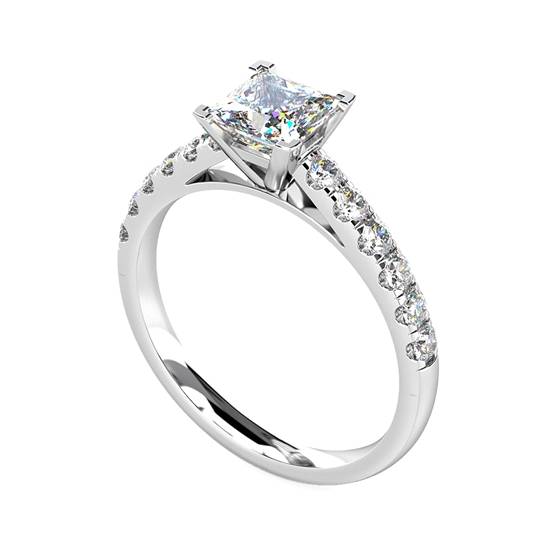 0.50ct IF/G Princess Diamond Shoulder Set Ring