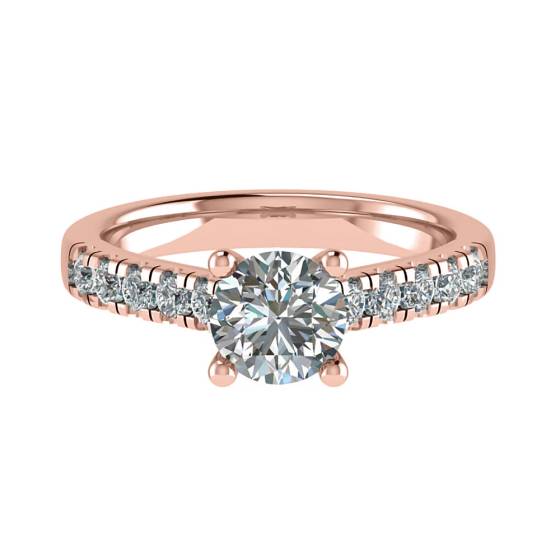 1.00ct VS2/D Round Diamond Shoulder Set Ring