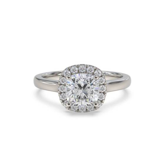 1.00ct VVS1/E Cushion Diamond Halo Ring