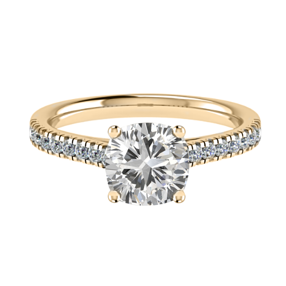 1.20ct VS1/E Cushion Diamond Shoulder Set Engagement Ring