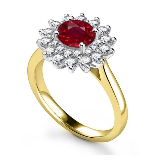 2.00ct VS/AAA Red Ruby and Diamond Gemstone Ring