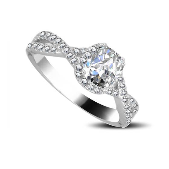 1.40ct VVS1/G Infinity Twist Cushion Diamond Vintage Engagement Ring