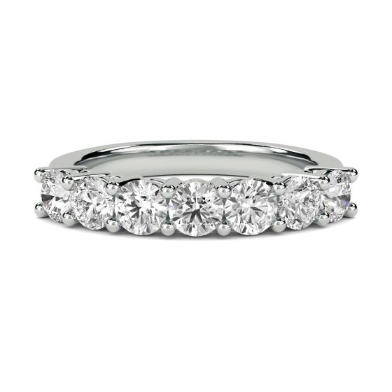 0.65ct VS/F-G 7 Stone Round Diamond Half Eternity Ring