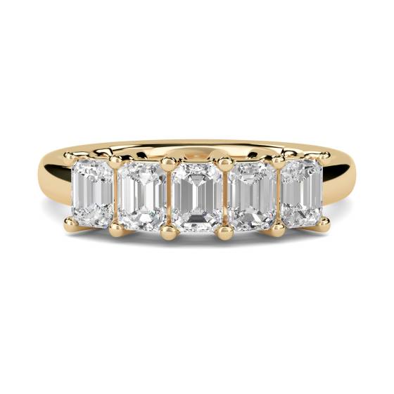 0.50ct VS1/E 5 Stone Emerald Diamond Half Eternity Ring