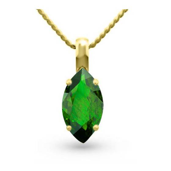 0.73ct Marquise Shaped Emerald Gemstone Pendant