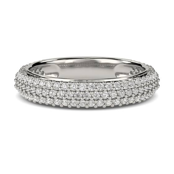 0.50ct VS/F-G Round Diamond Three Row Eternity Ring