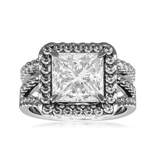 0.85ct I1/G Princess Diamond Bridal Set