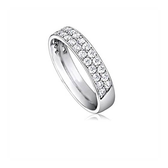 0.75ct VS/F-G Round Diamond Half Wedding Ring