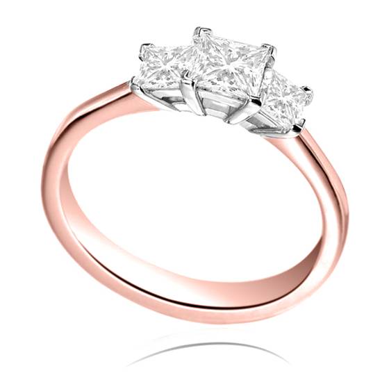 0.50ct SI2/G Princess Diamond Trilogy Ring