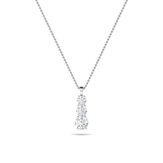 0.50ct SI2/F Traditional Round Trilogy Diamond Pendant