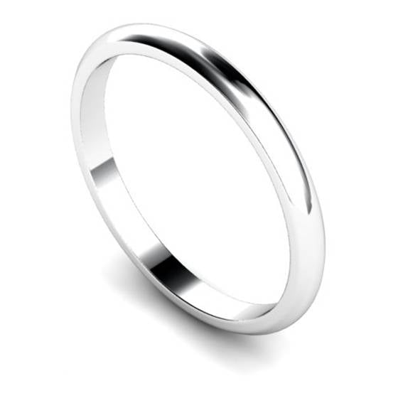 D Shape Wedding Ring - Lightweight, 2mm width