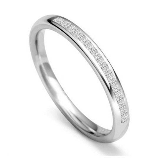 0.20ct VS/E-F 2.5mm Princess Diamond Wedding Ring