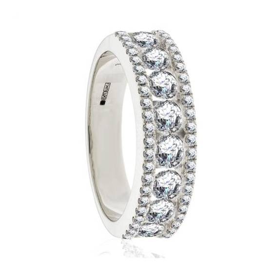 0.55ct SI/E-F Elegant Round Diamond Multi Row Dress Ring