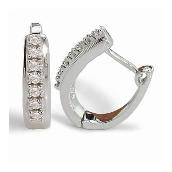 1.00ct SI/F-G Single Line Diamond Hoop Earrings