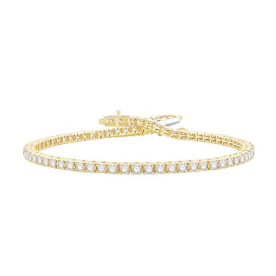 2.00ct VS/E-F 7Inches Round Diamond Set Bracelet