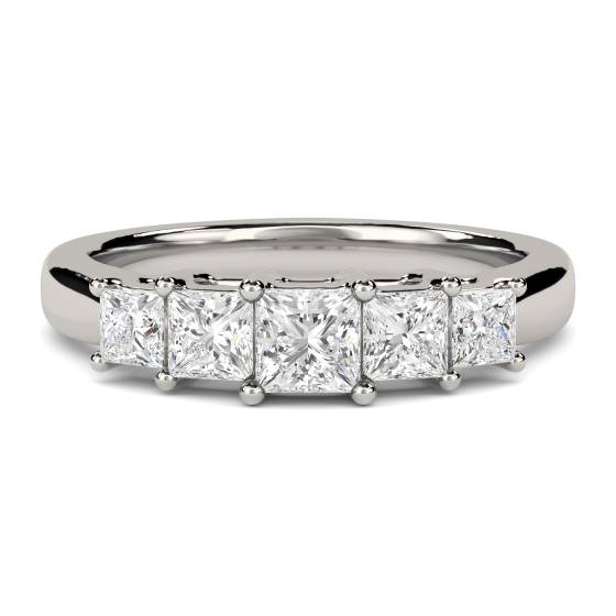 0.50ct SI2/F Princess Diamond 5 Stone Ring