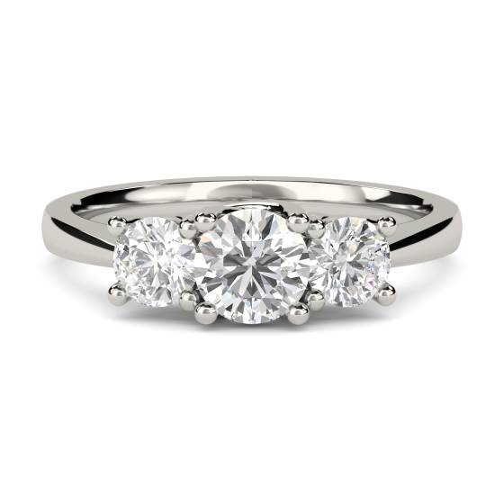 0.75ct SI/F-G Round Diamond Trilogy Ring