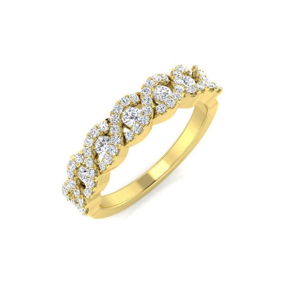 0.25ct VS/E-F Elegant Round Diamond Cross Over Dress Ring