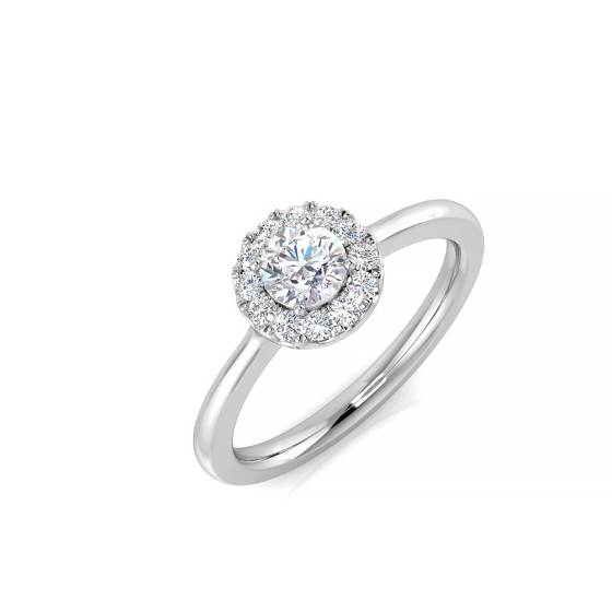 0.50ct VS/E-F Round Diamond Halo Ring