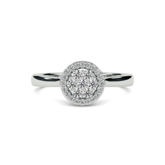 0.26ct VS/E-F Round Diamond Cluster Ring