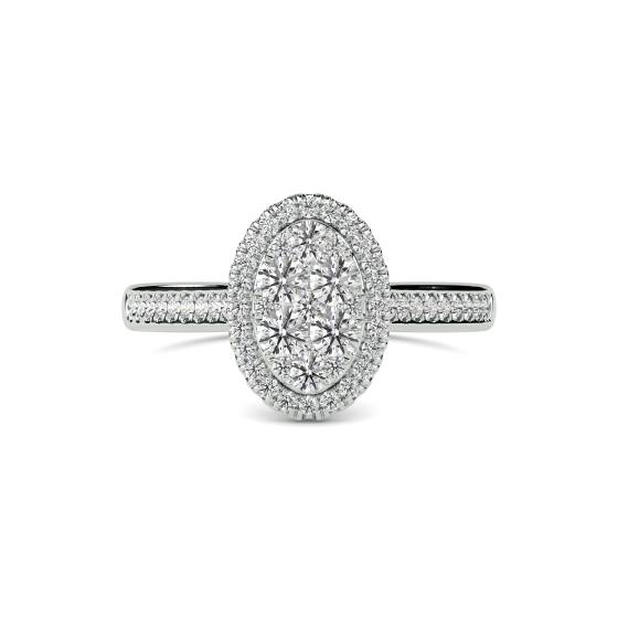 0.52ct VS/E-F Round Diamond Cluster Ring