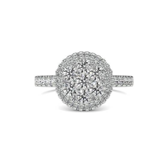 1.02ct VS/E-F ROUND DIAMOND CLUSTER RING