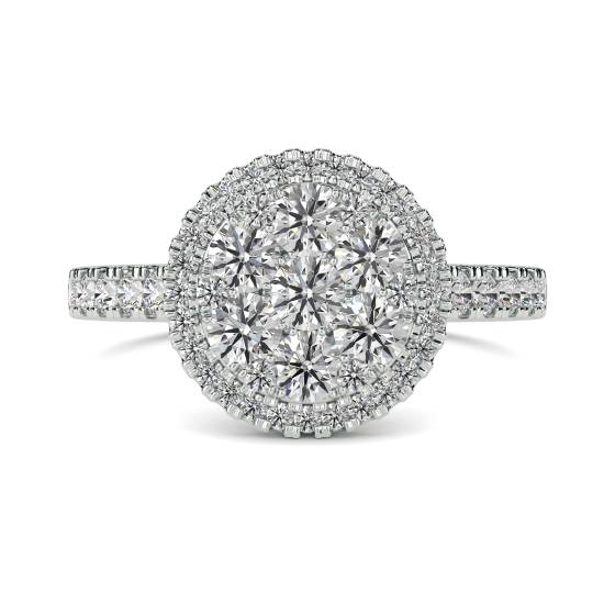 1.02ct VS/E-F ROUND DIAMOND CLUSTER RING