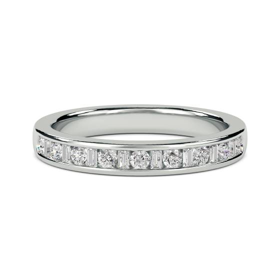 0.33ct VS/E-F Round and Baguette Diamond Eternity Ring