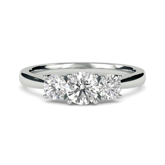 0.80ct I1/G Elegant Round Diamond Trilogy Ring