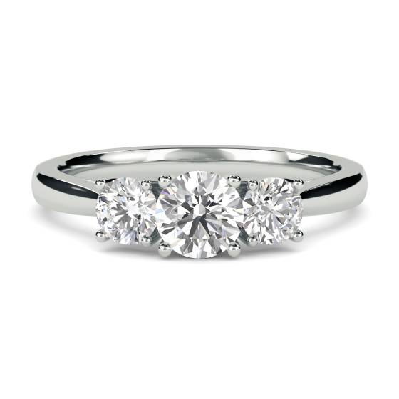 0.80ct I1/G Elegant Round Diamond Trilogy Ring