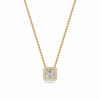 1.2ct Asscher Cut Diamond Pendant Chain Two Stone Solitaire 14k WhiteG –  HeartsAndYou