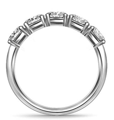 5 Stone Oval Diamond Half Eternity Ring P