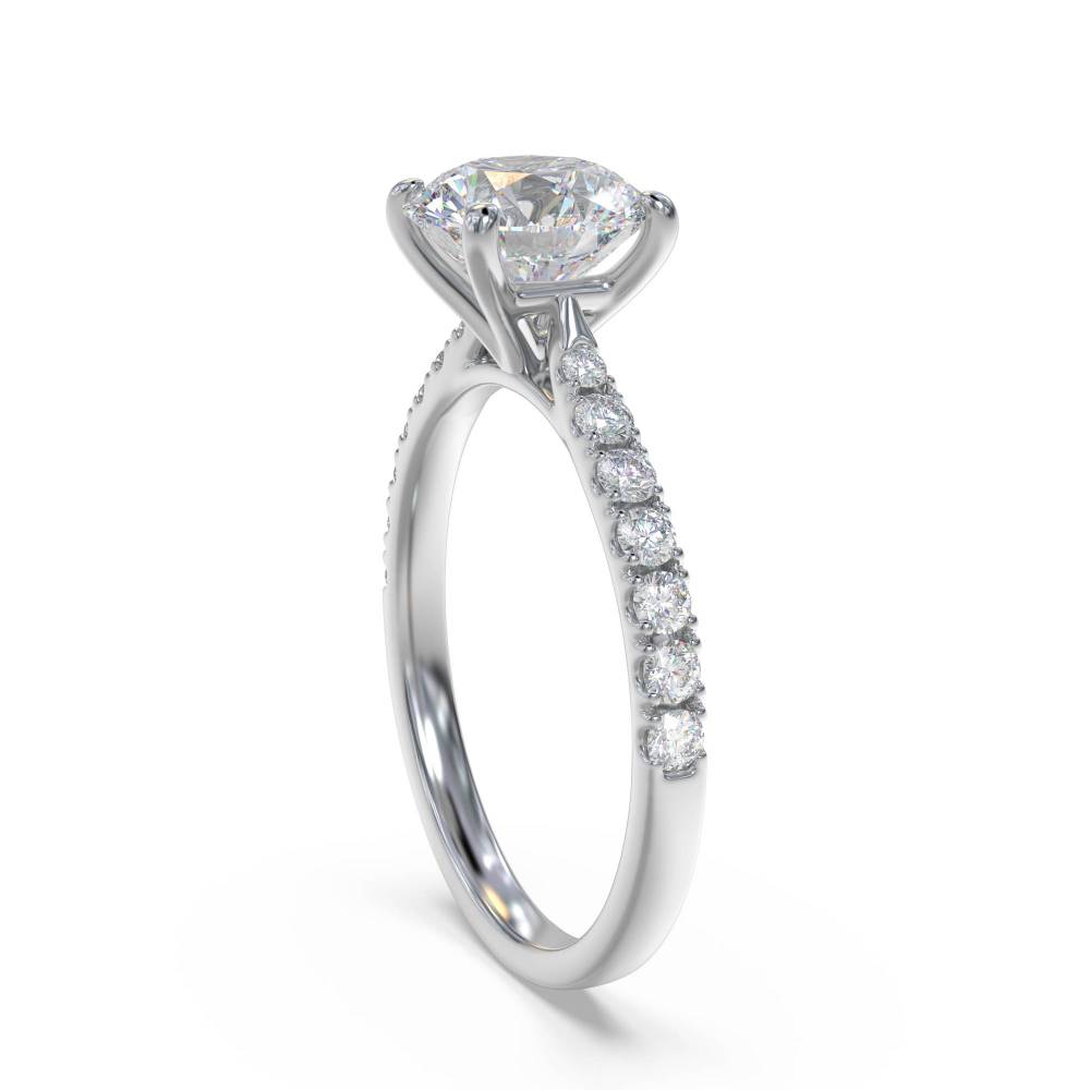 Round Diamond Shoulder Set Diamond Engagement Ring W