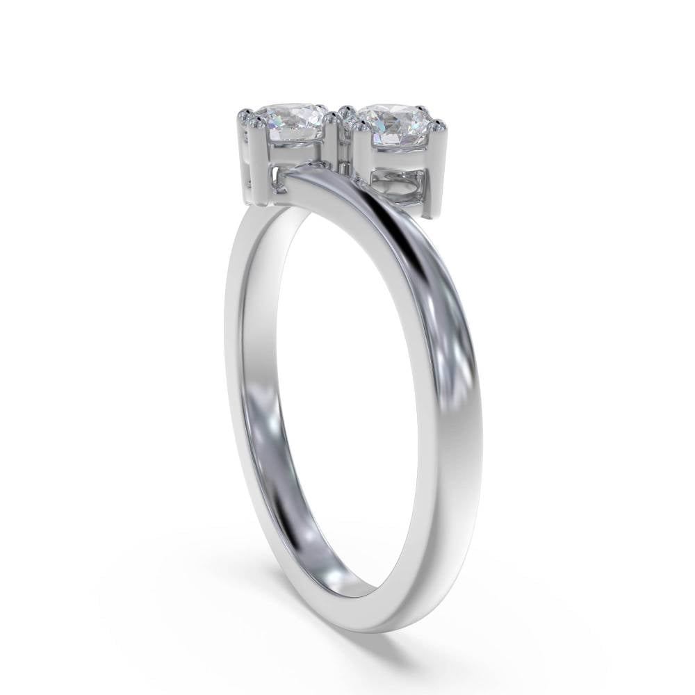 2 Stone Toi Et Moi Diamond Ring set in White Gold