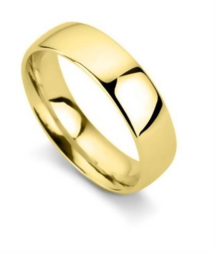 6mm Court Shaped Wedding Band, Size U, 9ct Yellow Gold