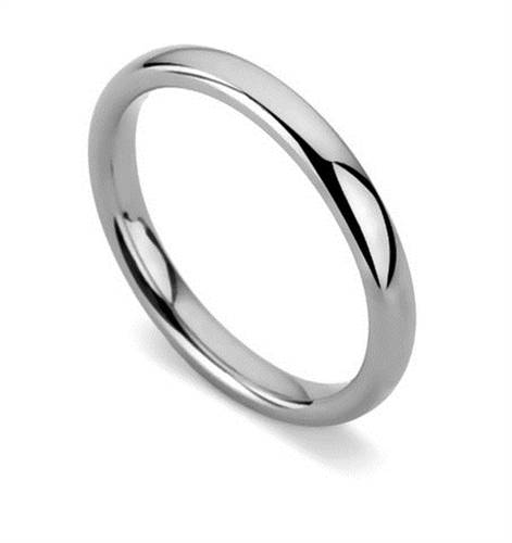 2.5mm Wedding Ring, 9ct White Gold, Size I