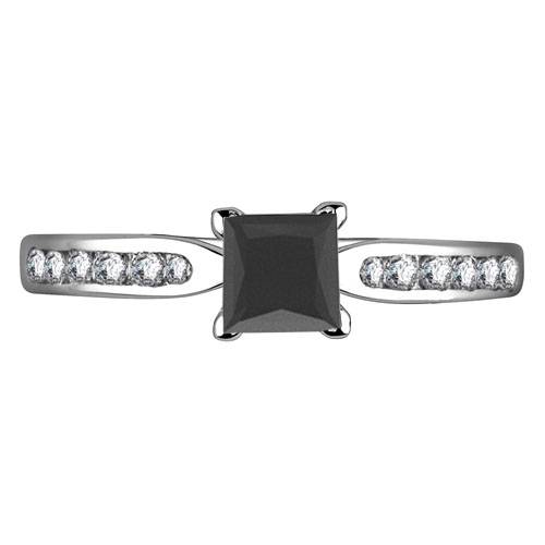 Black Diamond Shoulder Set Ring P