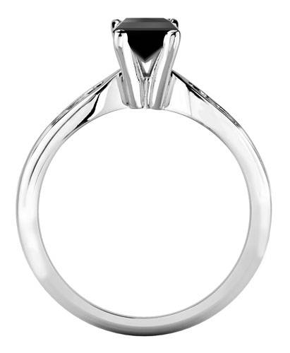 Black Diamond Shoulder Set Ring P