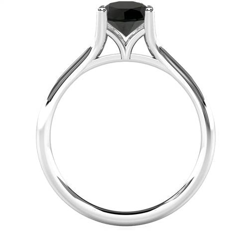 Round Black Diamond Solitaire Ring W