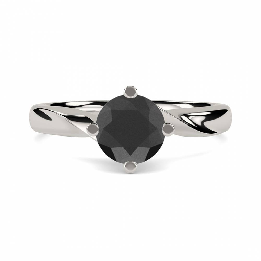 Black Diamond Solitaire Ring P