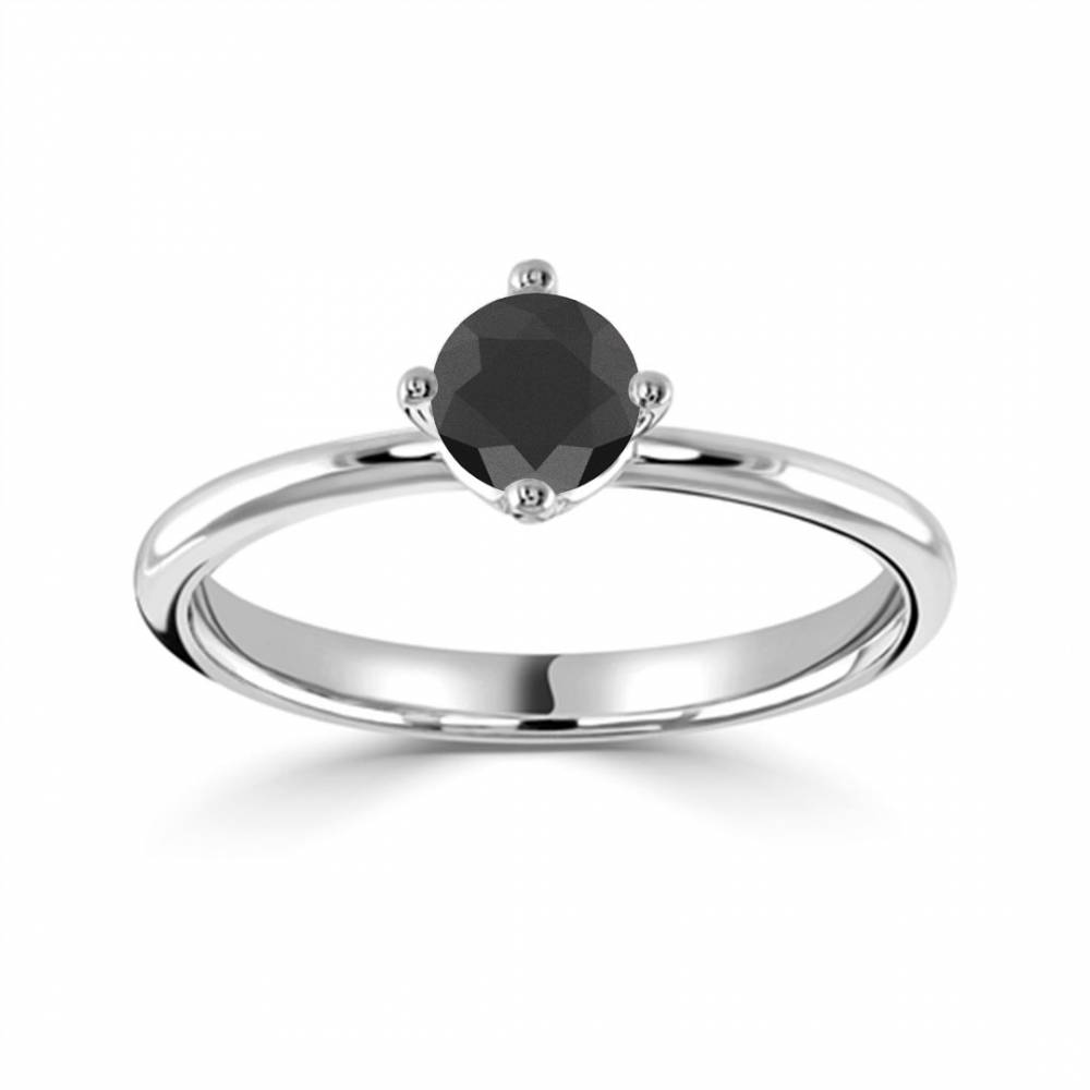 Black Diamond Solitaire Ring P