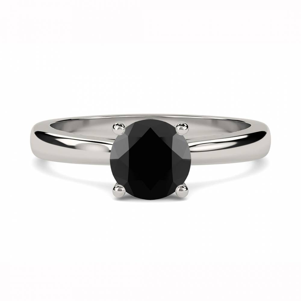 Black Diamond Solitaire Ring P