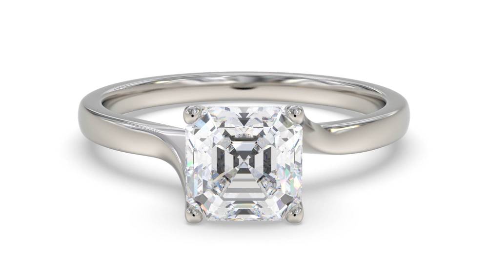 Asscher Diamond Engagement Ring P