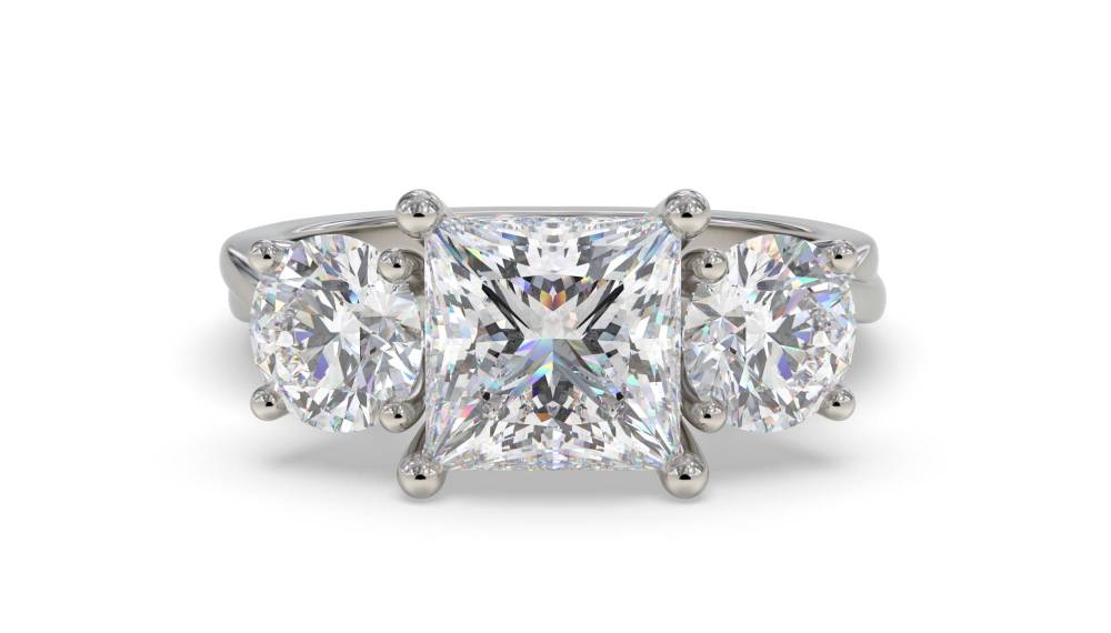DHDOMR31025PRN 3 Stone Infinity Princess Diamond Ring P