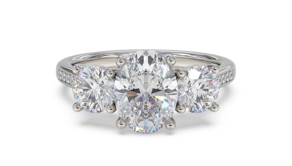 Classic Oval Diamond Trilogy Ring P