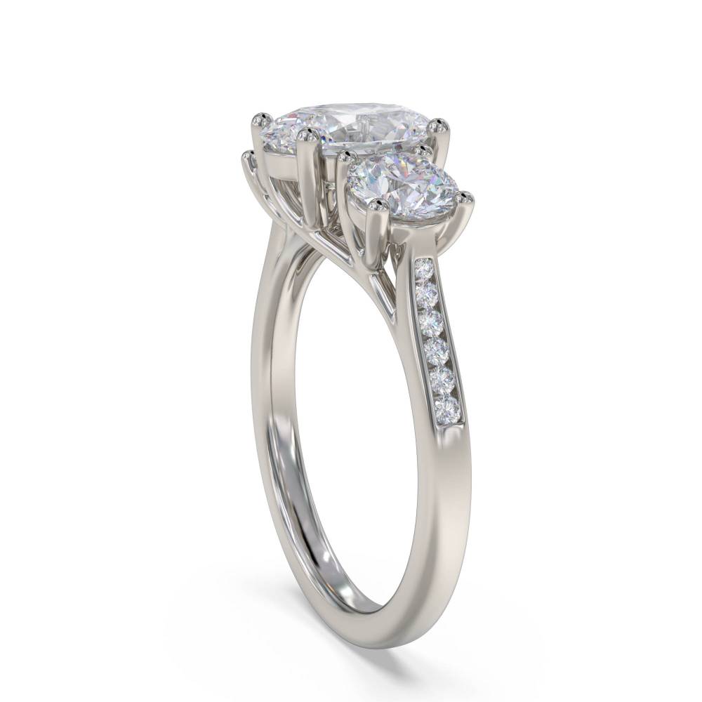 Classic Oval Diamond Trilogy Ring P