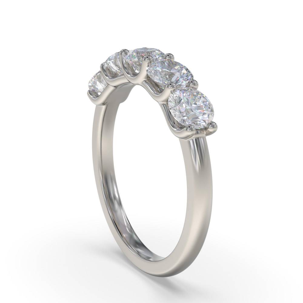 DHHET1017 5 Stone Round Diamond Half Eternity Ring P