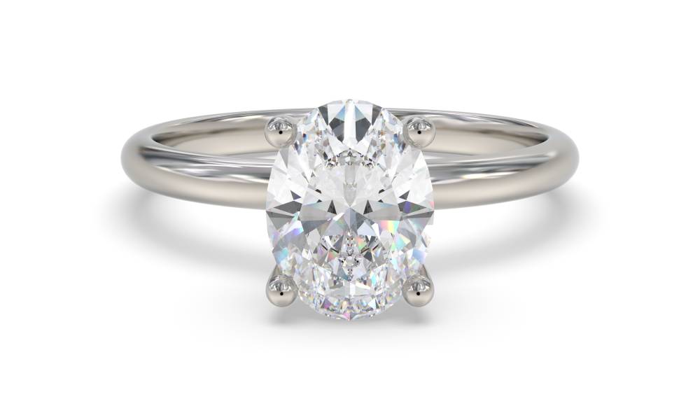 Oval Diamond Engagement Ring set in Platinum