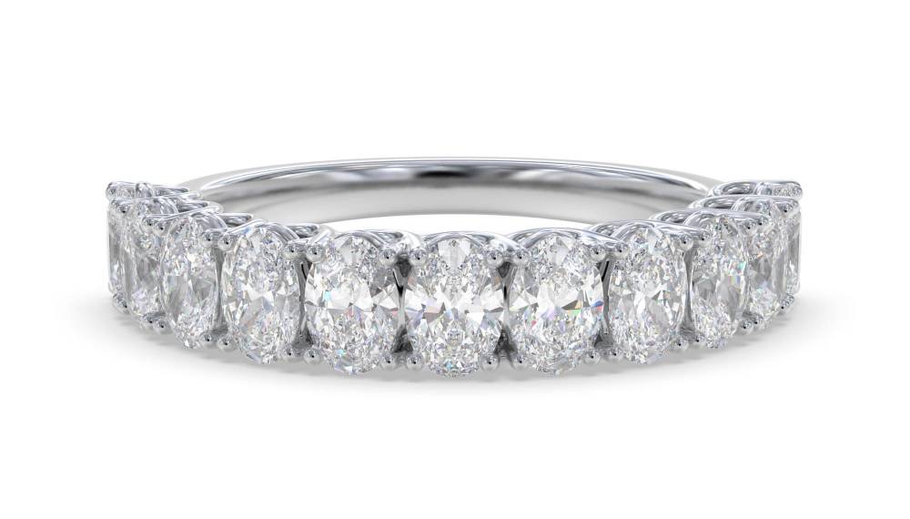 1.50Ct Oval Diamond Four Claw Eternity Ring W